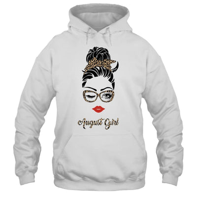 August Girl Woman Lips Eyes Lady Leopard Birthday Gift-T-Shirt & Tank Top-Pullover Hoodie-White