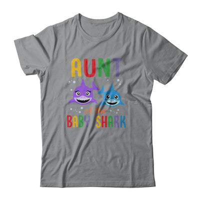 Aunt Of The Baby Shark Birthday Aunt Shark-T-Shirt & Hoodie-Classic T-Shirt-Sport Grey