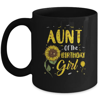 Aunt Of The Birthday Girl Aunt Sunflower Gifts Mug-Coffee Mug-Mug-Black
