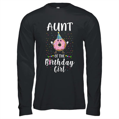 Aunt Of The Birthday Girl Donut Cute Gift-T-Shirt & Hoodie-Long Sleeve T-Shirt-Black