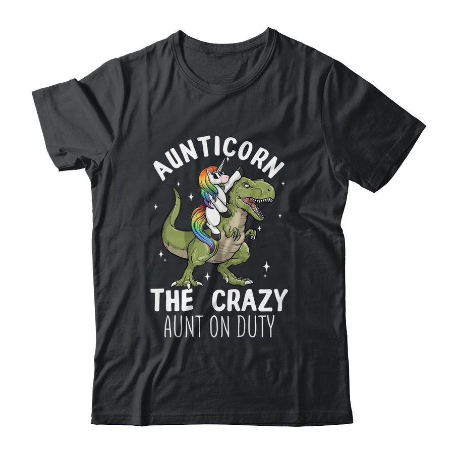 Aunticorn Crazy Aunt Auntie Aunt T-Rex Unicorn-T-Shirt & Tank Top-Classic T-Shirt-Black