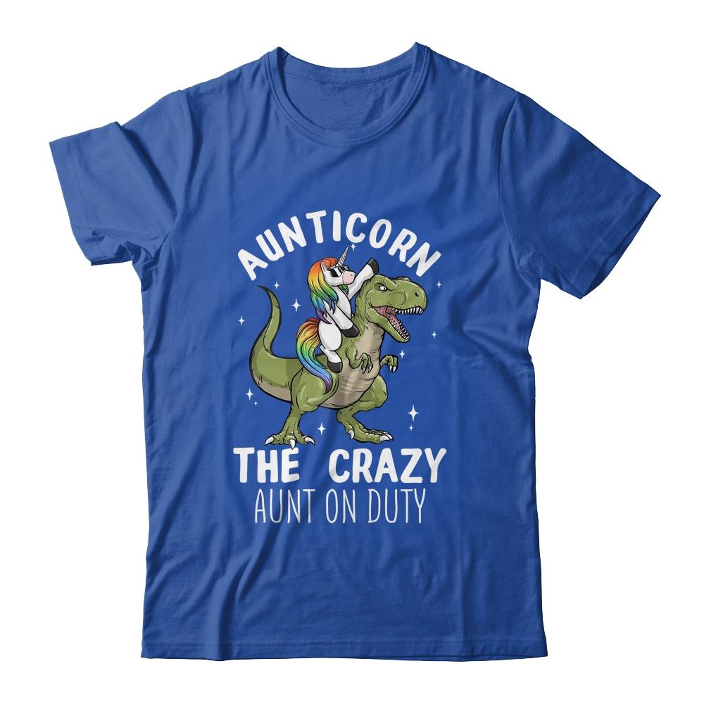 Aunticorn Crazy Aunt Auntie Aunt T-Rex Unicorn-T-Shirt & Tank Top-Classic T-Shirt-Royal