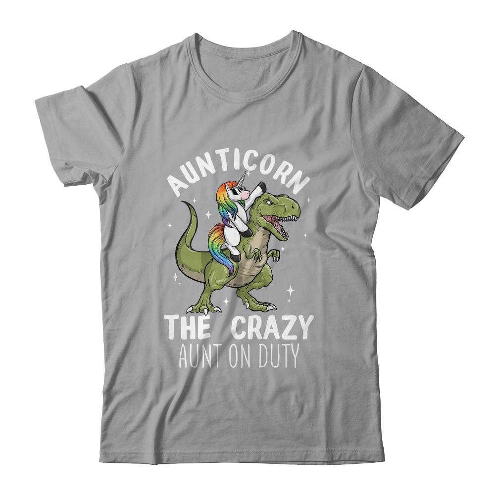 Aunticorn Crazy Aunt Auntie Aunt T-Rex Unicorn-T-Shirt & Tank Top-Classic T-Shirt-Sport Grey