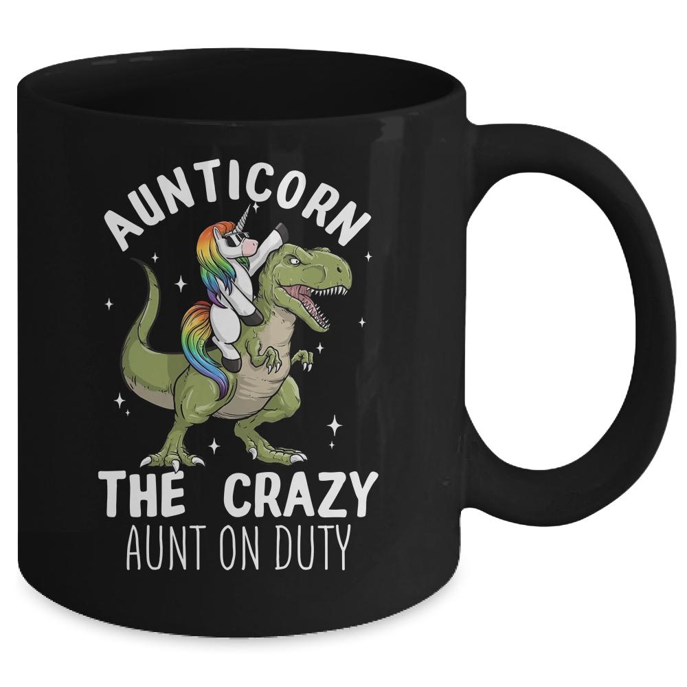 Aunticorn Crazy Aunt Auntie Aunt T-Rex Unicorn Mug-Coffee Mug-