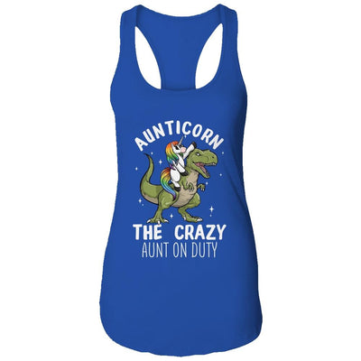 Aunticorn Crazy Aunt Auntie Aunt T-Rex Unicorn-T-Shirt & Tank Top-Women's Ideal Racerback Tank-Royal