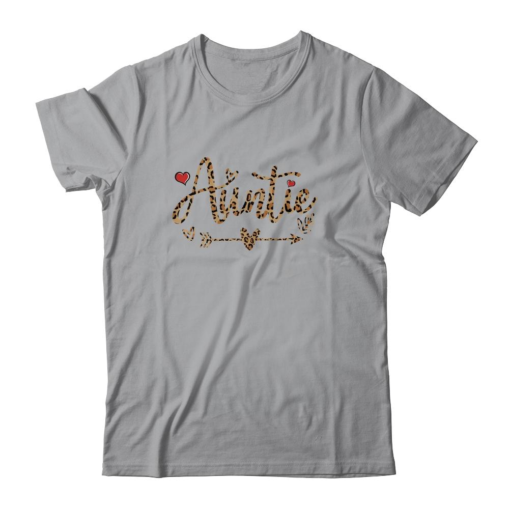 Auntie Leopard Aunt New Auntie First Time Gifts-T-Shirt & Tank Top-Classic T-Shirt-Sport Grey
