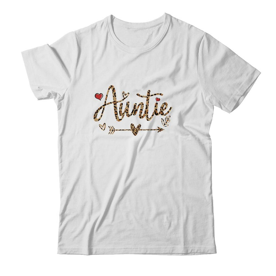 Auntie Leopard Aunt New Auntie First Time Gifts-T-Shirt & Tank Top-Classic T-Shirt-White