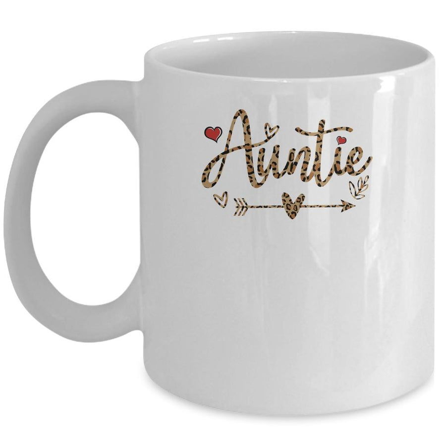 Auntie Leopard Aunt New Auntie First Time Gifts Mug-Coffee Mug-Mug-White