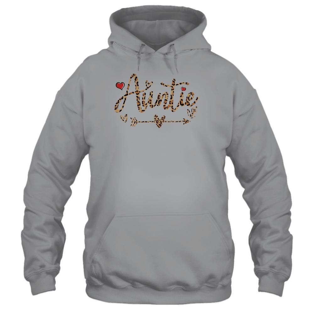 Auntie Leopard Aunt New Auntie First Time Gifts-T-Shirt & Tank Top-Pullover Hoodie-Sport Grey