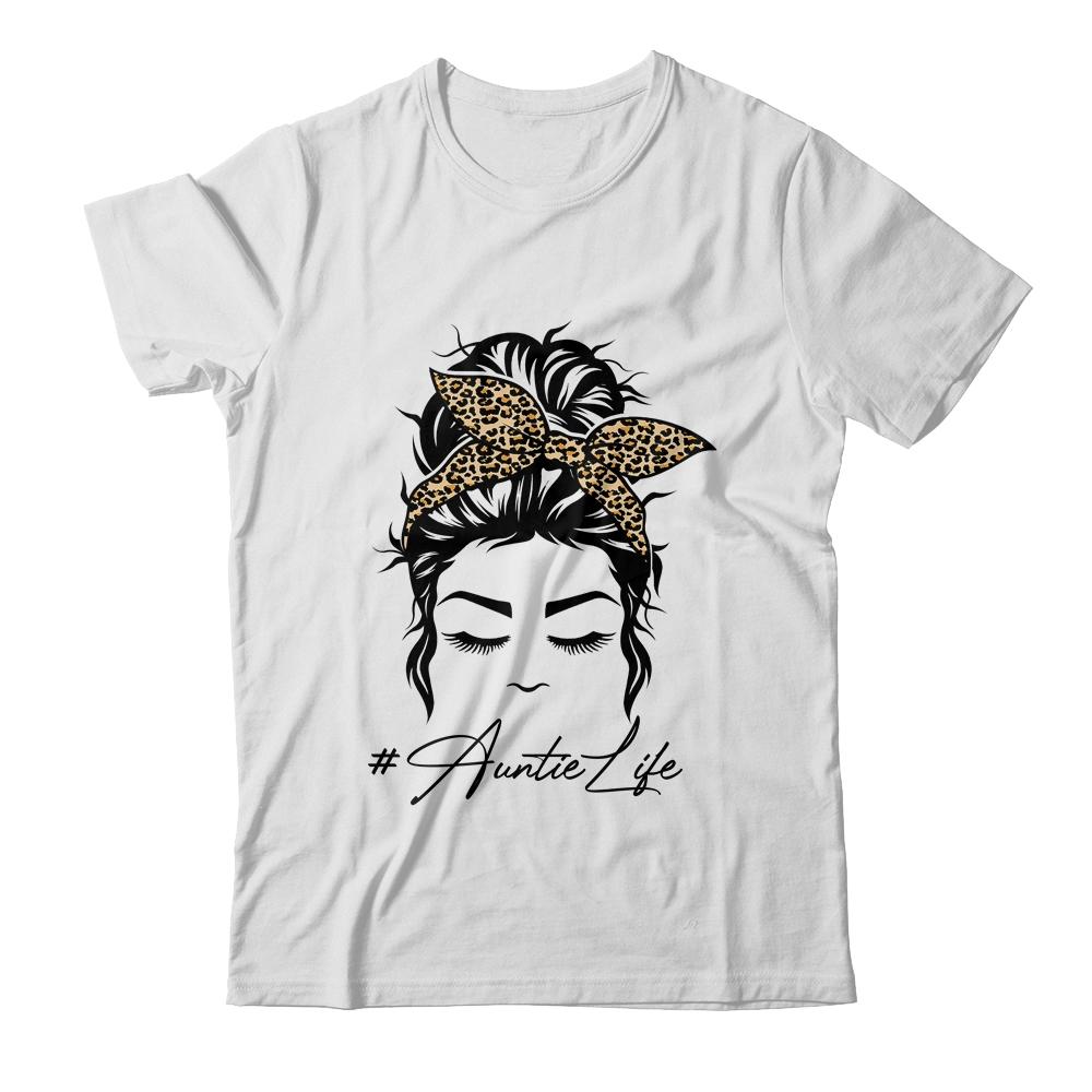 Auntie Life Messy Bun Hair Bandana Leopard Print