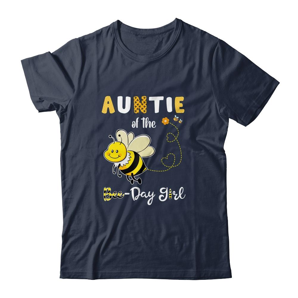 Auntie Of The Bee Birthday Girl Family Matching-T-Shirt & Hoodie-Classic T-Shirt-Navy