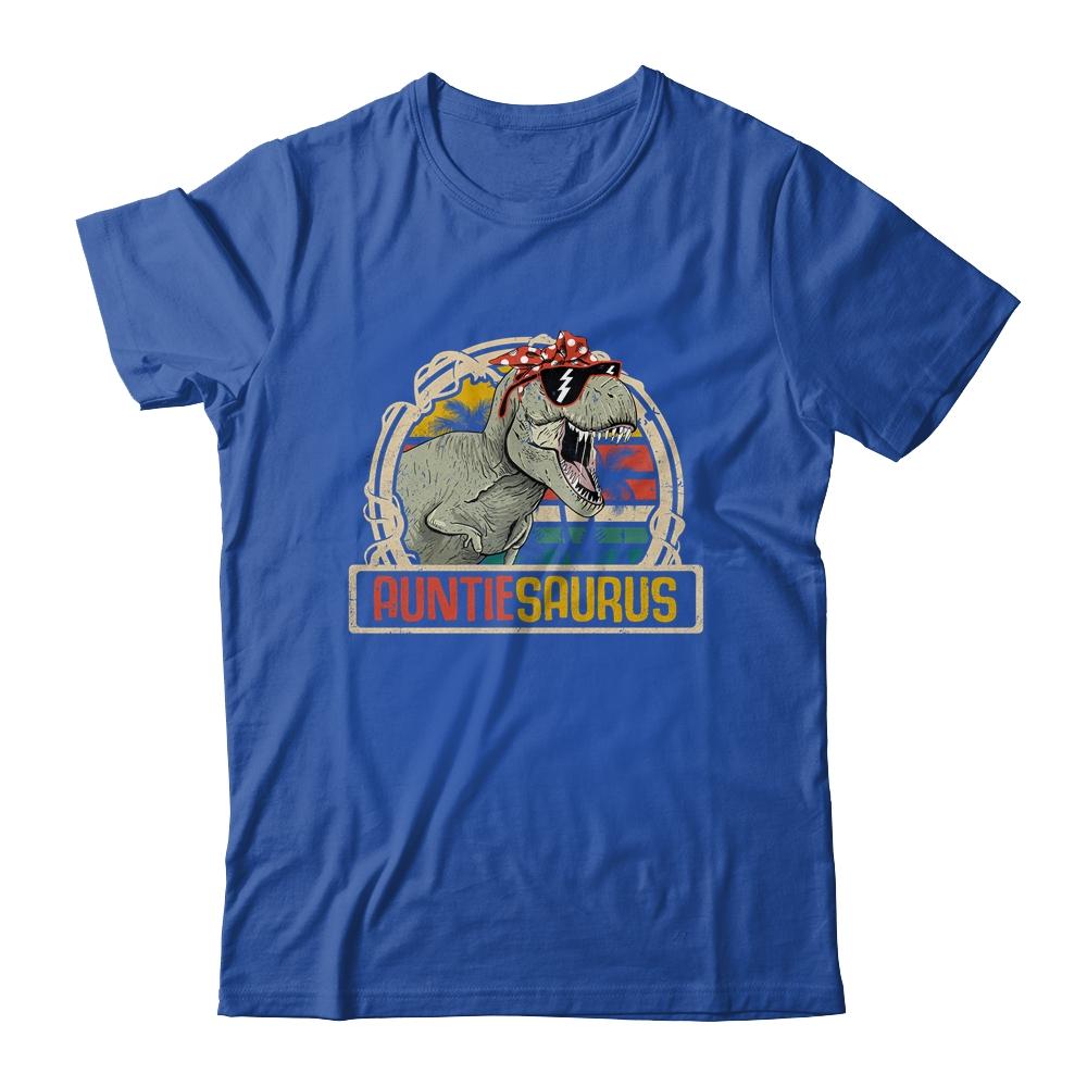 Auntiesaurus T Rex Dinosaur Auntie Saurus Family Matching-T-Shirt & Hoodie-Classic T-Shirt-Royal
