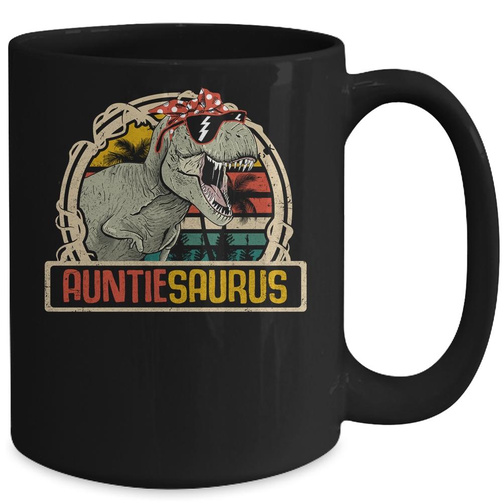 Auntiesaurus T Rex Dinosaur Auntie Saurus Family Matching Mug-Coffee Mug-