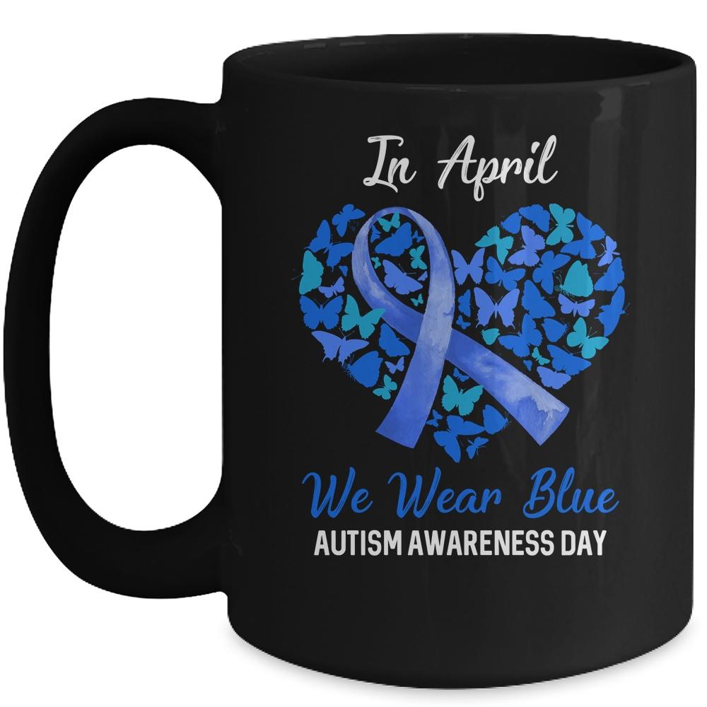 Autism Awareness Day We Wear Blue In April Autism Warriors Mug-Coffee Mug-Mug-Black