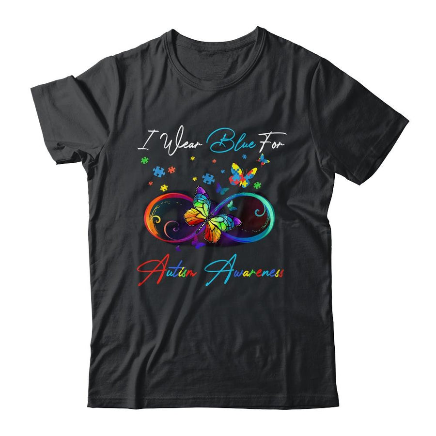 Autism Awareness I Wear Blue For Autism Awareness-T-Shirt & Hoodie-Classic T-Shirt-Black