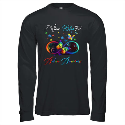 Autism Awareness I Wear Blue For Autism Awareness-T-Shirt & Hoodie-Long Sleeve T-Shirt-Black