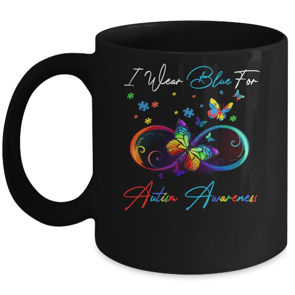Autism Awareness I Wear Blue For Autism Awareness Mug-Coffee Mug-Mug-Black