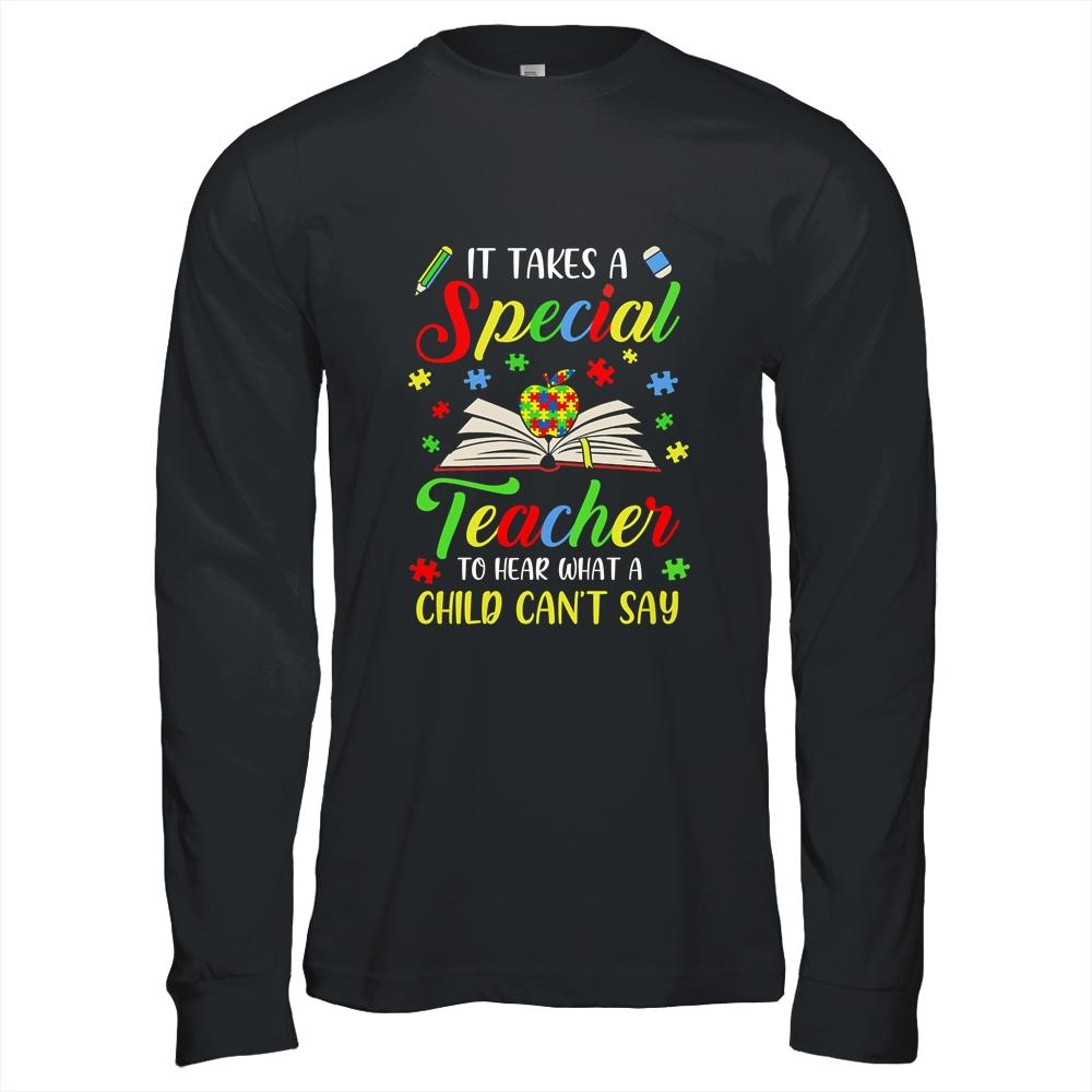 Autism Awareness Teacher It Takes A Special Teacher-T-Shirt & Hoodie-Long Sleeve T-Shirt-Black