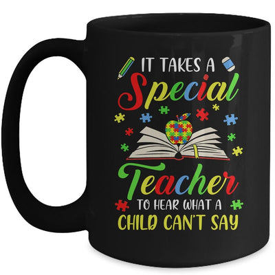 Autism Awareness Teacher It Takes A Special Teacher Mug-Coffee Mug-Mug-Black