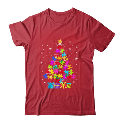 Autism Christmas Tree Gift For A Proud Autistic Person-T-Shirt & Sweatshirt-Classic T-Shirt-Red