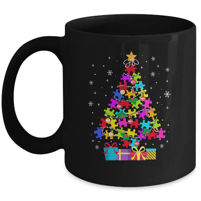 Autism Christmas Tree Gift For A Proud Autistic Person Mug-Coffee Mug-Mug-Black