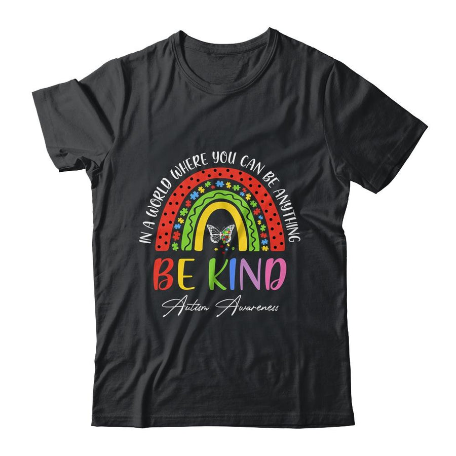 Autism Daughter Son Child Mom Be Kind Rainbow-T-Shirt & Hoodie-Classic T-Shirt-Black