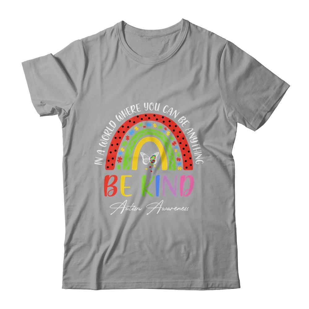 Autism Daughter Son Child Mom Be Kind Rainbow-T-Shirt & Hoodie-Classic T-Shirt-Sport Grey