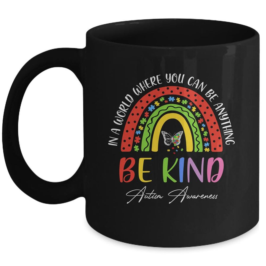 Autism Daughter Son Child Mom Be Kind Rainbow Mug-Coffee Mug-Mug-Black