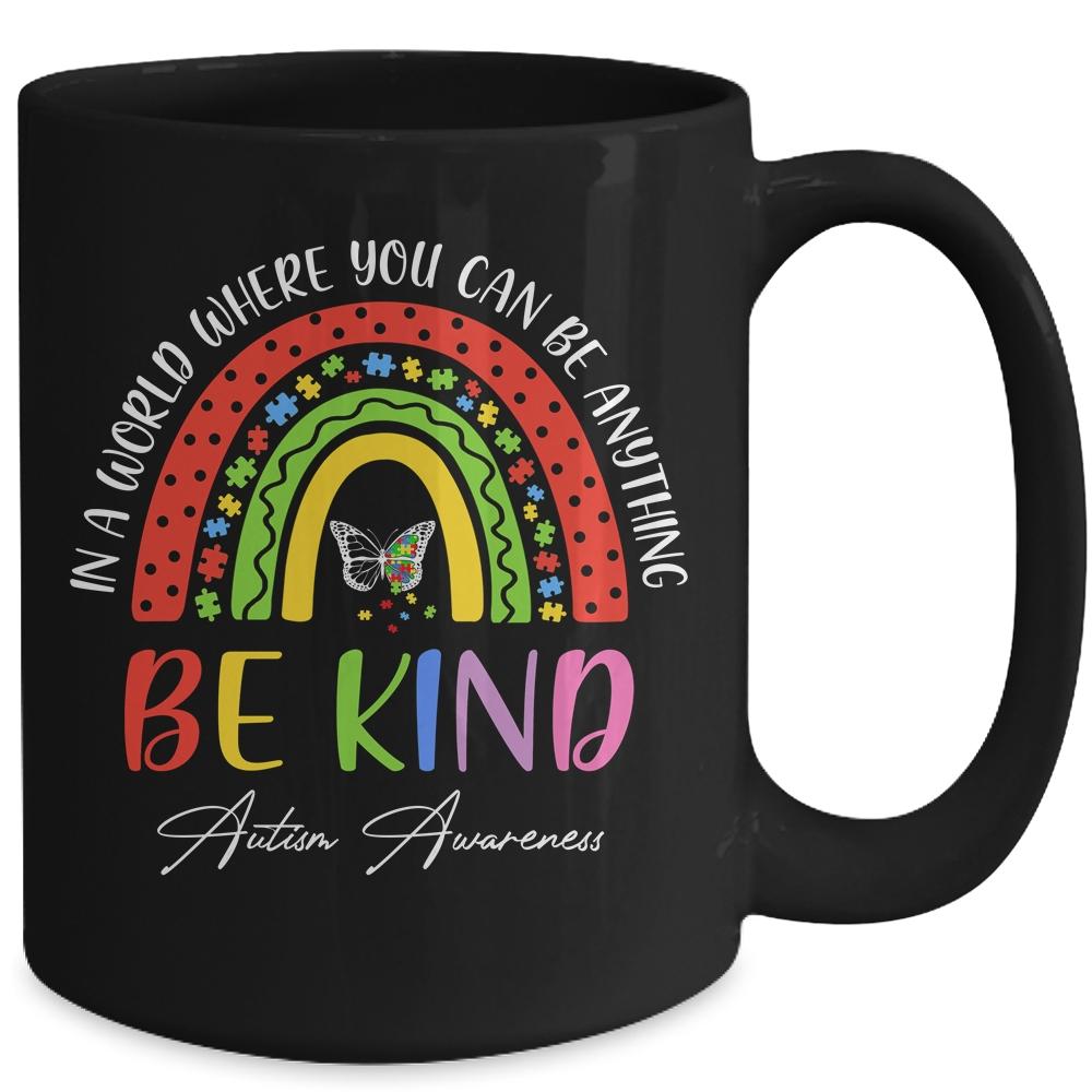 Autism Daughter Son Child Mom Be Kind Rainbow Mug-Coffee Mug-