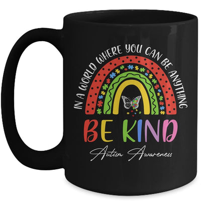 Autism Daughter Son Child Mom Be Kind Rainbow Mug-Coffee Mug-Mug-Black