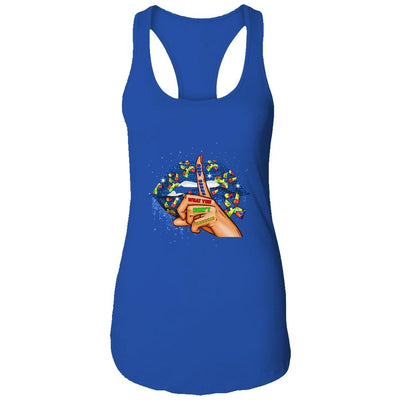 Autism Lips Don't Judge What You Don't Understand Autism Mom-T-Shirt & Tank Top-Women's Ideal Racerback Tank-Royal