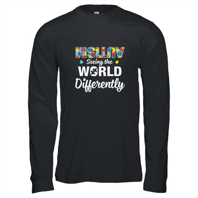 Autism Seeing The World Differently Upside Autism Awareness-T-Shirt & Hoodie-Long Sleeve T-Shirt-Black