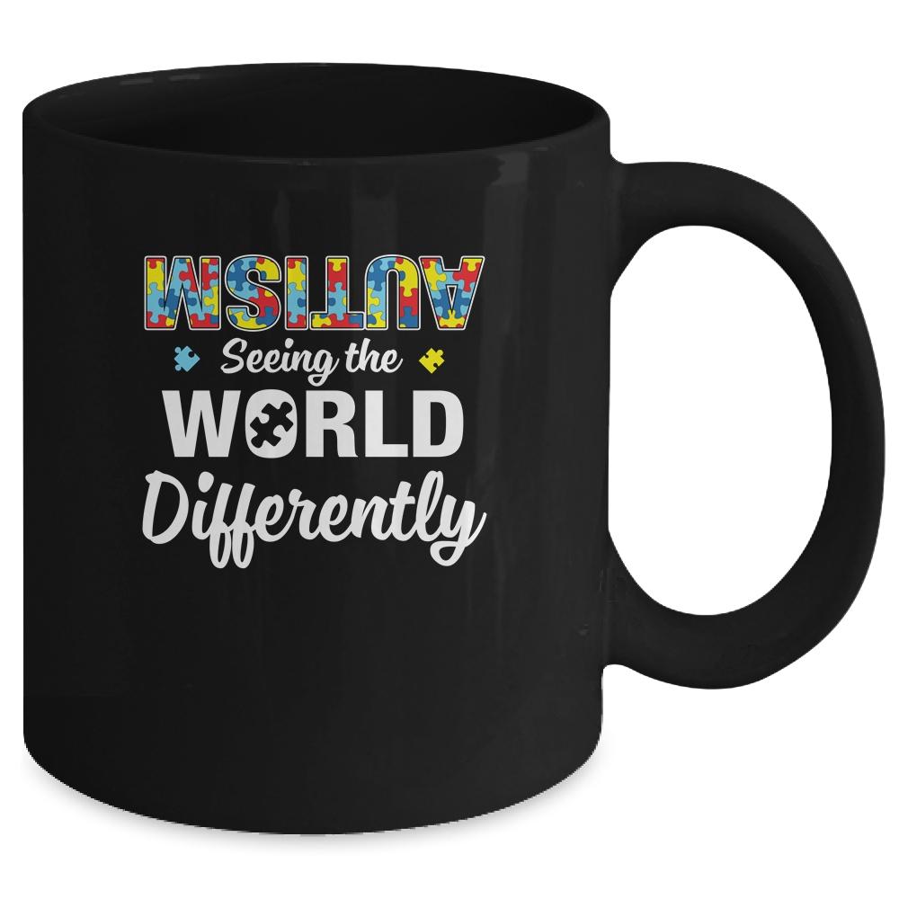 Autism Seeing The World Differently Upside Autism Awareness Mug-Coffee Mug-