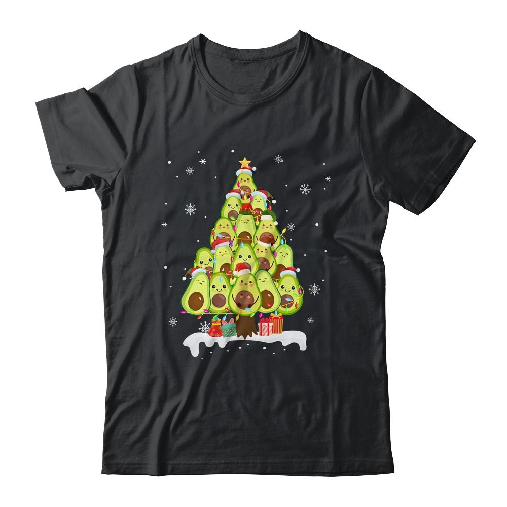 Avocado Tree Christmas Light Funny Christmas Vegans Gifts-T-Shirt & Sweatshirt-Classic T-Shirt-Black