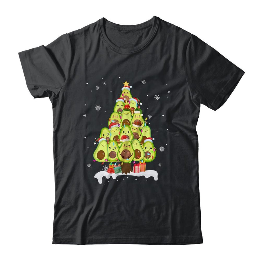 Avocado Tree Christmas Light Funny Christmas Vegans Gifts-T-Shirt & Sweatshirt-Classic T-Shirt-Black