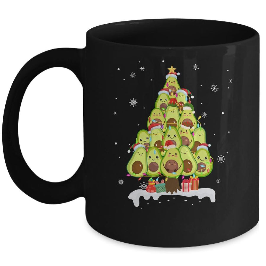 Avocado Tree Christmas Light Funny Christmas Vegans Gifts Mug-Coffee Mug-Mug-Black
