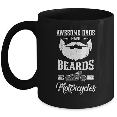 Awesome Dads Have Beards And Ride Motorcycles Best Biker Dad Mug-Coffee Mug-Mug-Black