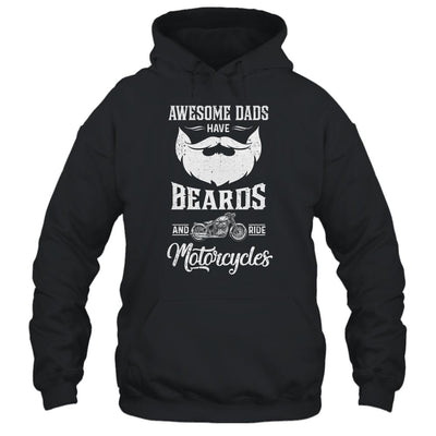 Awesome Dads Have Beards And Ride Motorcycles Best Biker Dad-T-Shirt & Hoodie-Pullover Hoodie-Black