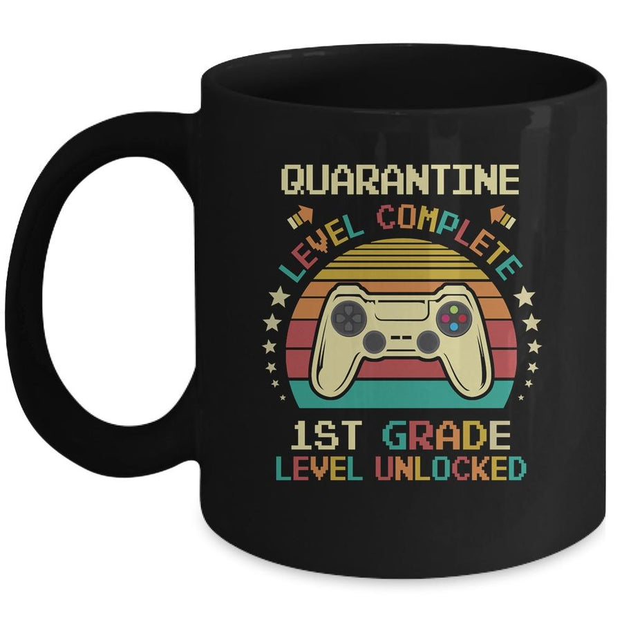 Back To School 2020 Quarantine 1st Grade Gamer Retro Gaming Mug-Coffee Mug-Mug-Black