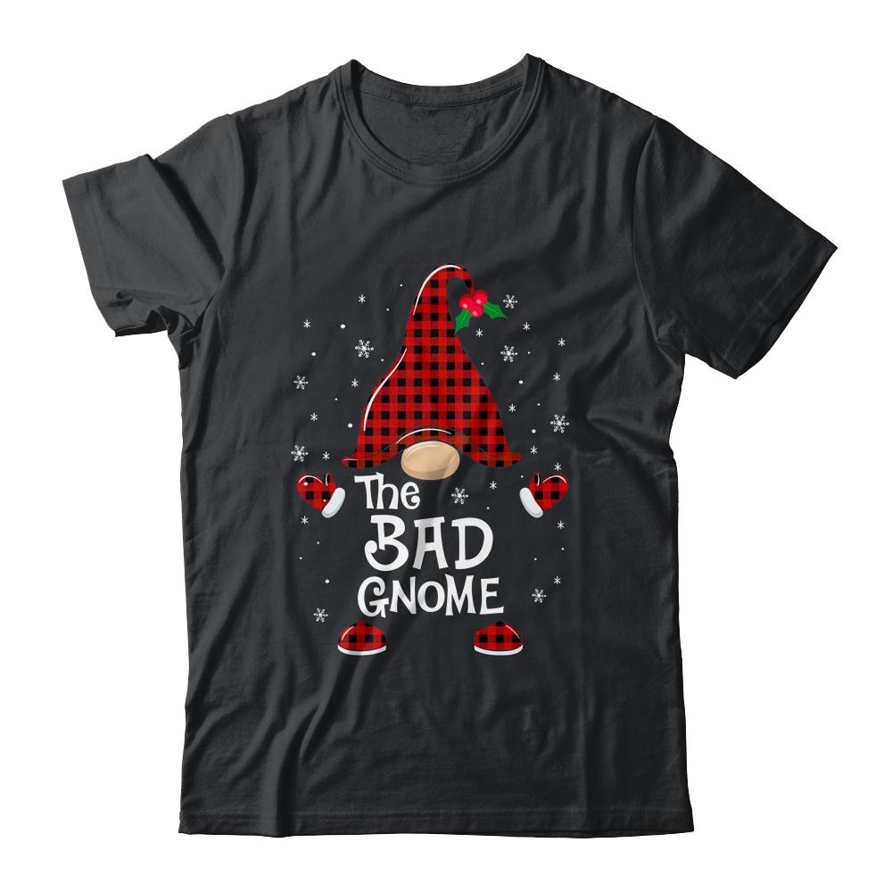 Bad Gnome Buffalo Plaid Matching Christmas Pajama Gift-T-Shirt & Sweatshirt-Classic T-Shirt-Black