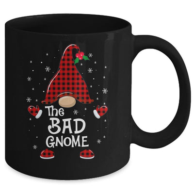 Bad Gnome Buffalo Plaid Matching Christmas Pajama Gift Mug-Coffee Mug-Mug-Black