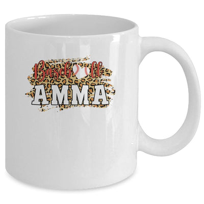 Baseball Amma Leopard Funny Softball Mother's Day Mug-Coffee Mug-