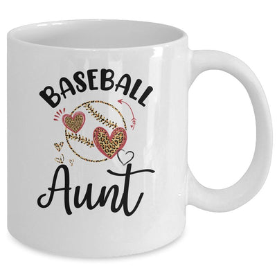 Baseball Aunt Leopard Heart Love Mug-Coffee Mug-