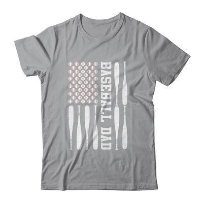 Baseball Dad Vintage USA American Flag Father's Day-T-Shirt & Hoodie-Classic T-Shirt-Sport Grey