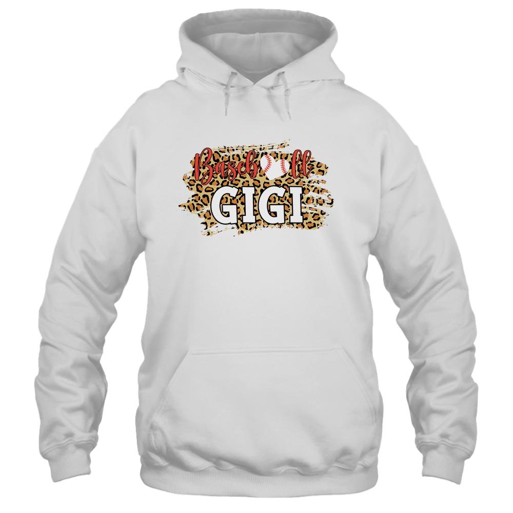 Baseball Gigi Leopard Funny Softball Mother's Day-T-Shirt & Tank Top-Pullover Hoodie-White