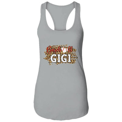 Baseball Gigi Leopard Funny Softball Mother's Day-T-Shirt & Tank Top-Women's Ideal Racerback Tank-Heather Grey