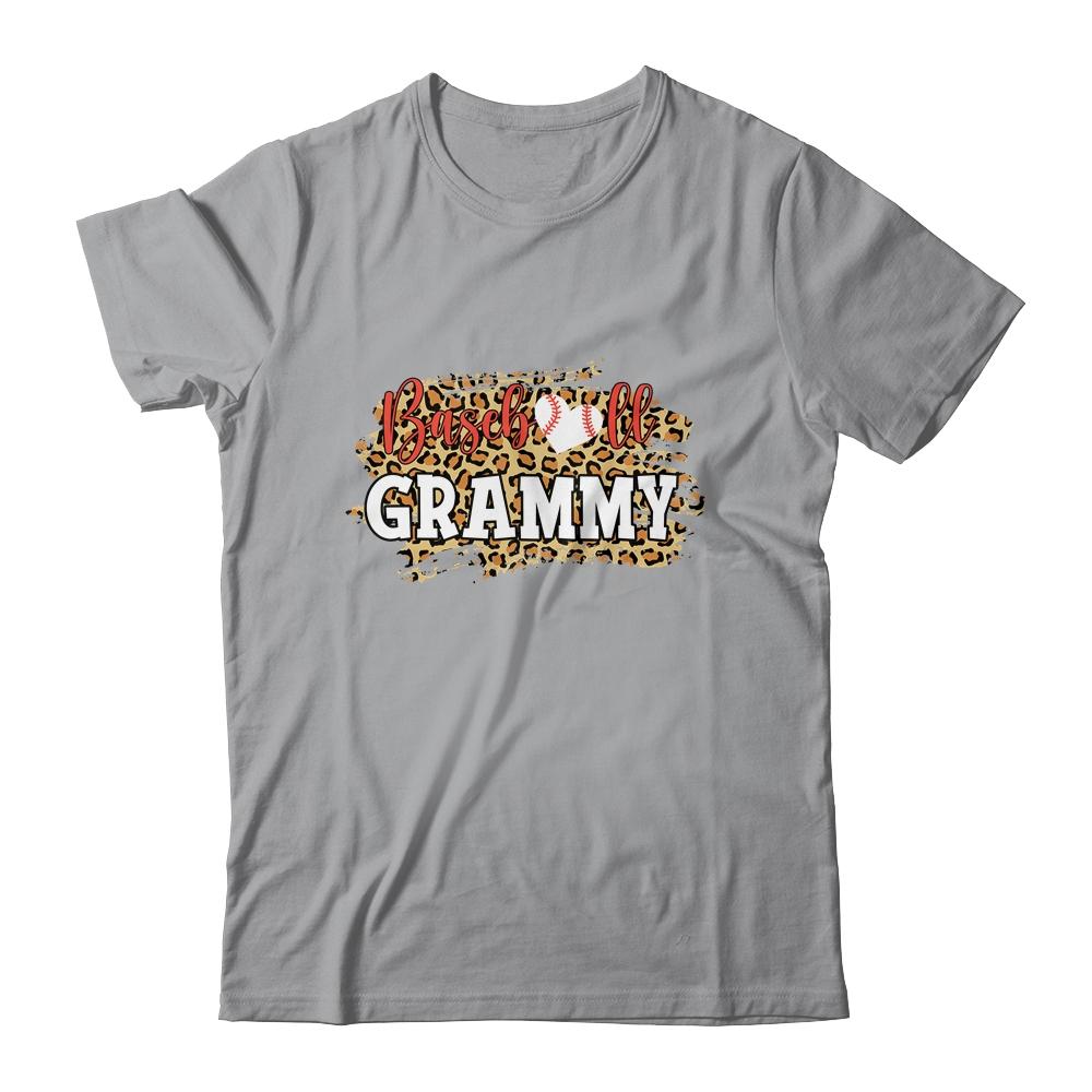 Baseball Grammy Leopard Funny Softball Mother's Day-T-Shirt & Tank Top-Classic T-Shirt-Sport Grey