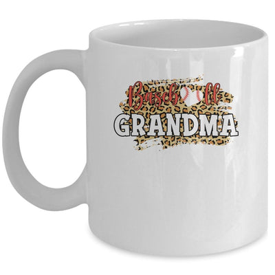 Baseball Grandma Leopard Funny Softball Mother's Day Mug-Coffee Mug-Mug-White