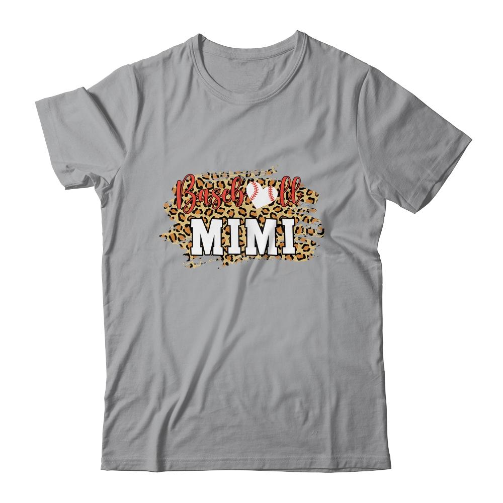 Baseball Mimi Leopard Funny Softball Mother's Day-T-Shirt & Tank Top-Classic T-Shirt-Sport Grey
