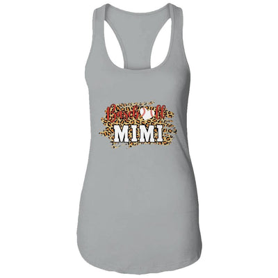 Baseball Mimi Leopard Funny Softball Mother's Day-T-Shirt & Tank Top-Women's Ideal Racerback Tank-Heather Grey